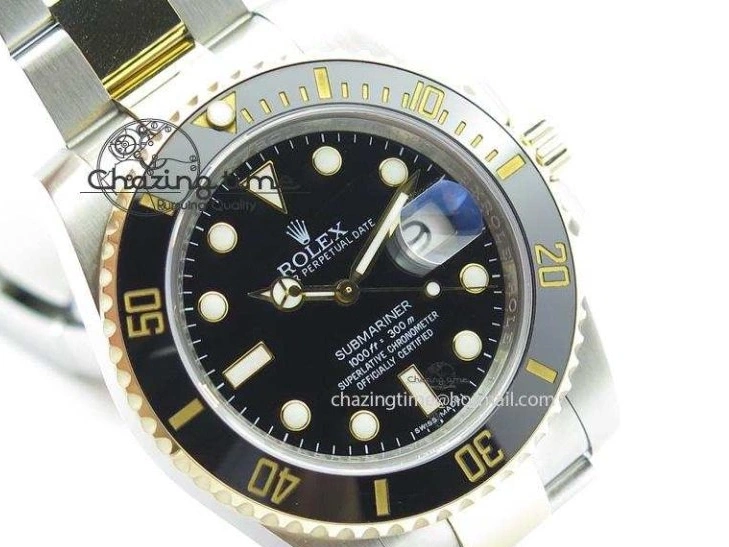 Submariner Dial Edition Bracelet Bezel SS Noob 1:1 YG Best Wrapped On LN 116613 A2836 Black YG 0212